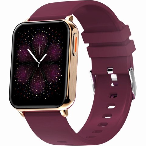 Smartwatch Gravity Różowe Złoto Bordowy 2 Paski GT17-6