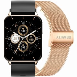 Smartwatch Gravity Różowe Złoto Czarny 2 Paski GT17-5