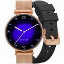 Smartwatch Gravity Różowe Złoto Czarny 2 Paski GT26-3