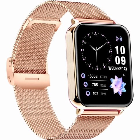 Smartwatch Gravity Różowe Złoto Różowy 2 Paski GT17-1