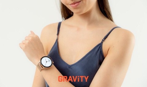 Smartwatch Gravity Różowe Złoto Pasek + Bransoleta GT11-8
