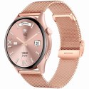 Smartwatch Gravity Różowe Złoto Pasek + Bransoleta GT11-8