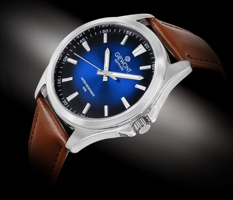 Zegarek Męski Giewont Elegance Sapphire Brązowo Niebieski GW5160-A4