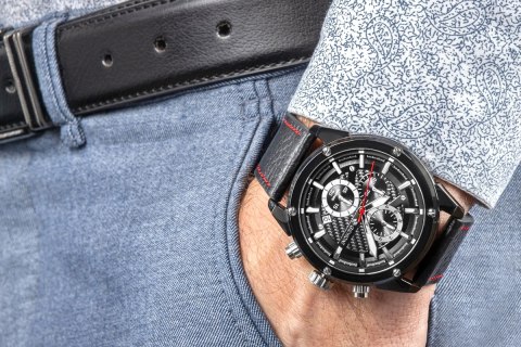 Zegarek Męski Giewont Chronograph Sapphire Czarny GW8810-A1