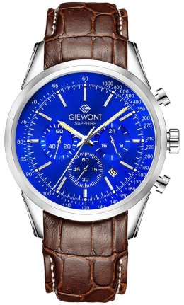 Zegarek Męski Giewont Chronograph Sapphire Srebrno Niebieski GW7650-A5