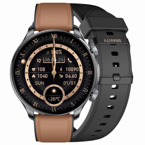 Smartwatch Gravity Czarny 2 Paski GT35-1