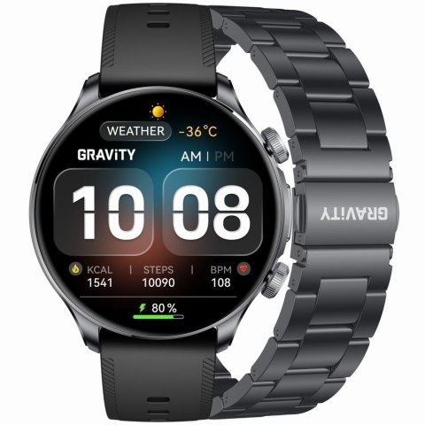 Smartwatch Gravity Czarny Pasek + Bransoleta GT35-2
