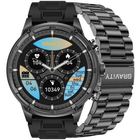 Smartwatch Gravity Czarny Pasek + Bransoleta GT41-1