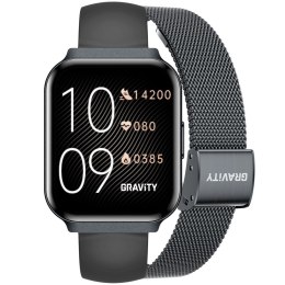Smartwatch Gravity Czarny Pasek + Bransoleta GT44-5