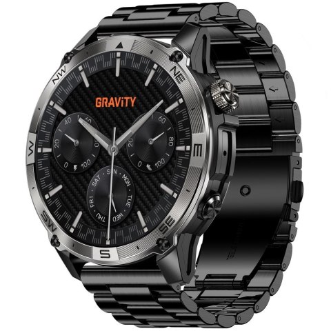 Smartwatch Gravity Czarny Pasek + Bransoleta GT46-1
