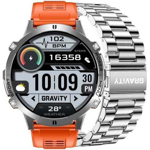 Smartwatch Gravity Grafitowy Pasek + Bransoleta GT42-4