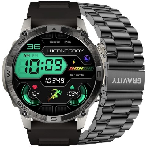 Smartwatch Gravity Grafitowy Pasek + Bransoleta GT46-3