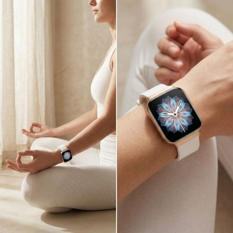 Smartwatch Gravity Różowe Złoto Pasek + Bransoleta GT44-1