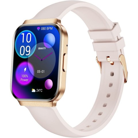 Smartwatch Gravity Różowe Złoto Pasek + Bransoleta GT44-2