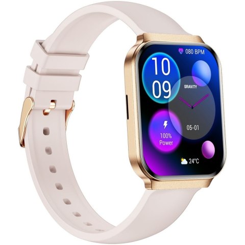 Smartwatch Gravity Różowe Złoto Pasek + Bransoleta GT44-2