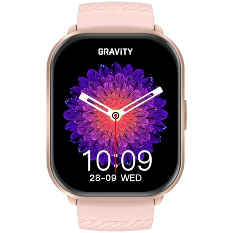 Smartwatch Gravity Różowy Pasek + Bransoleta GT43-1