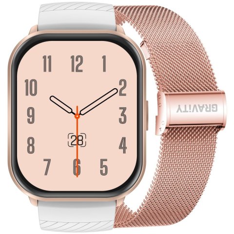 Smartwatch Gravity Różowy Pasek + Bransoleta GT43-4