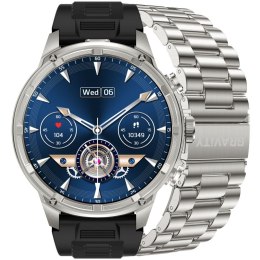 Smartwatch Gravity Srebrny Pasek + Bransoleta GT41-3