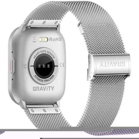 Smartwatch Gravity Srebrny Pasek + Bransoleta GT43-2