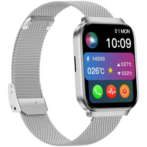 Smartwatch Gravity Srebrny Pasek + Bransoleta GT44-4