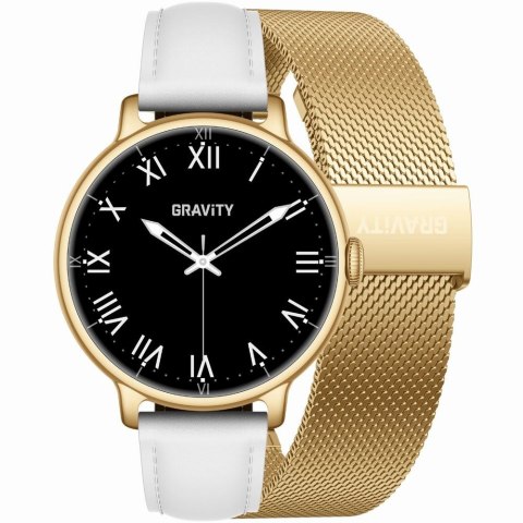 Smartwatch Gravity Złoty Bransoleta + Pasek GT33-2