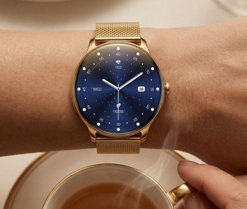 Smartwatch Gravity Złoty Pasek + Bransoleta GT31-2