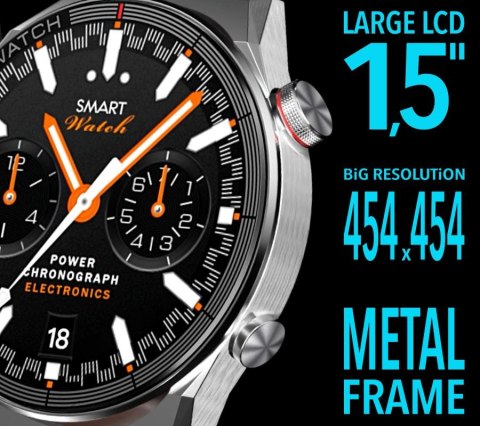 Smartwatch Rubicon RNCE99 Black Metal + Silicon SMARUB194