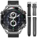 Smartwatch VELTORI VT100-1 + Czarny Pasek Silikonowy + Czarny Eko Skóra