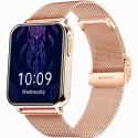 Smartwatch Gravity Różowe Złoto Czarny 2 Paski GT17-5