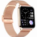 Smartwatch Gravity Różowe Złoto Czarny 2 Paski GT17-5