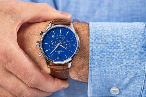 Zegarek Męski Giewont Chronograph Sapphire Brązowo Niebieski GW6310-A5